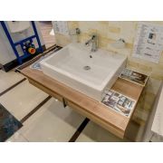 Тумба под раковину AQUATON Сохо 75 1A258101AJ010 734x455x482 подвесная, 2 ящика, белый глянец