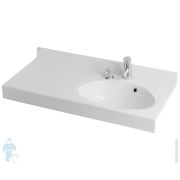 Раковина Aquaton Отель 3/1000 1A70083NOT01R 990x470x155 правая с дозатором. иск. мрамор, белая