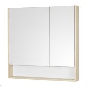 Зеркальный шкаф AQUATON Сканди 90 1A252302SDB20 850x130x850 2 дверцы, белый глянец/дуб верона