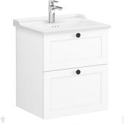 Тумба с раковиной Vitra Root Classic 605х470х670 подвесная, 2 ящика, цвет: белый матовый 68848