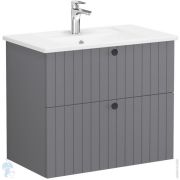 Тумба с раковиной Vitra Root Groove 805х470х670мм, подвесная, 2 ящика, цвет: серый матовый 69438