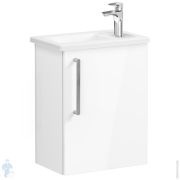 Тумба с раковиной Vitra Root 450х280х550мм, подвесная, 1 дверца, левая, цвет: белый глянцевый 66342