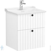 Тумба с раковиной Vitra Root Groove 605х470х670мм, подвесная, 2 ящика, цвет: белый матовый 69415