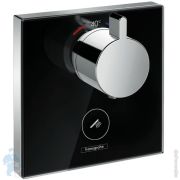 Смеситель Hansgrohe ShowerSelect 15735600 термостат, 1 потребитель, наруж.часть, стекло, черный/хром