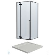 Полка FLOW Bee Duetto 260х130х80 настенная, держатель для т/б слева, черный Fl-bee-du26л-ч