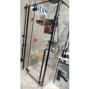 Уценка! Душевой уголок IDDIS Slide (900х900х1950) квадратный, черный, стекло прозр, алюм. профиль