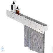 Полка FLOW Bee Double 700х92х90 настенная, полотенцедержатель справа, белый Fl-bee-d70п-б