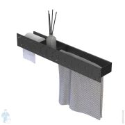 Полка FLOW Bee Trio 700х130х90 бумагодерж. слева, полотенцедерж. справа, черный Fl-bee-trio70-tpp-ч