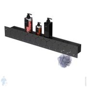 Полка FLOW Bee Patron 700х92х90 настенная, крючки справа, черный Fl-bee-pat70п-ч