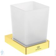 Стакан с держателем Ideal Standard CONCA T4504A2 настенный, стекло матовое, полированное золото