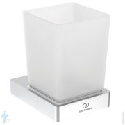 Стакан с держателем Ideal Standard CONCA T4504A5 настенный, стекло матовое, держатель: серый