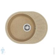 Мойка керамогранитная Aquaton Чезана (568х437х191) одинарная с крылом, песочный 1A711232CS220