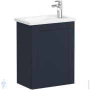 Тумба с раковиной Vitra Root Classic 450х285х575 подвесная, левая, 1 дв., темно-синий матовый 68608