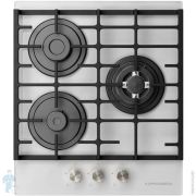 Газовая варочная панель Kuppersberg FG 45 W (450х520) 3 конфорки (1 вок), белое стекло 6847