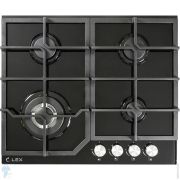Газовая варочная панель LEX GVG 640-1 BL (600х510) 4 конфорки (1 вок), черное стекло CHAO000176