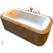 Ванна MIGLIORE OLIVIA 174x83 podium встраиваемая в подиум, фурнитура бронза 24380