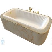 Ванна MIGLIORE OLIVIA 174x83 podium встраиваемая в подиум, фурнитура золото 24379
