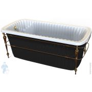Ванна MIGLIORE OLIVIA 174x83 console черная панель, фурнитура бронза 24381