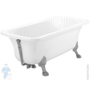 Ванна MIGLIORE OLIVIA 174x83 на 2-х лапах «LEONE» STANDART установка к стене, белая/хром 27002
