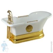 Ванна MIGLIORE IMPERO 180x87 белая, на подиуме золото + 2 декора «MIGLIORE» 25813