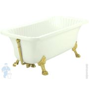 Ванна MIGLIORE OLIVIA 174x83 на лапах «LEONE» LUX отдельностоящая, белая/золото 24393