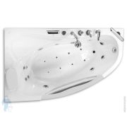 Гидромассажная угловая ванна Gemy G9046 O L (1610х960х680) со вставкой из прозрачного стекла, TV8