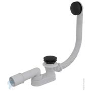 Сифон для ванны click/clack Alcaplast A507BLACK-80 металл, выход 40/50, длина 80см, черный матовый+белый