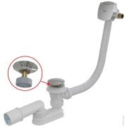 Сифон для ванны Alcaplast A508CKM click/clack металл/пластик, с напуском воды через перелив