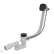 Сифон для ванны Alcaplast A564BLACK-100 с напуском воды через перелив, длина 100см, черный матовый