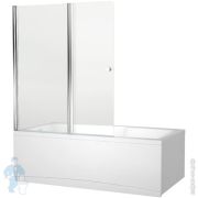 Шторка на прямоугольную ванну AQUANET Alfa 4 (122х140) прозрачное стекло/профиль хром 196049