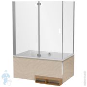 Шторка на ванну Jacob Delafon Capsule угловой 140х90см серый блестящий E6D129-GA