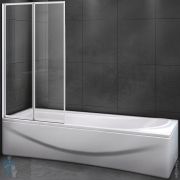 Шторка на ванну CEZARES RELAX-V-2-80/140-C-Bi (800х1400) складная, стекло прозрачное, профиль белый