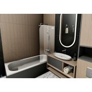 Шторка на ванну Perfect House Zenta 700х1400 стекло прозрачное 6мм/профиль хром, стационарная 29008