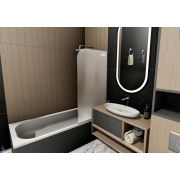 Шторка на ванну Perfect House Zenta 700х1400 стекло матовое 6мм/профиль хром, стационарная 29011