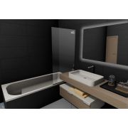 Шторка на ванну Perfect House Arica 700х1400 стекло прозрачное 6мм/профиль хром, стационарная 29002
