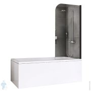 Шторка на ванну ABBER Ewiges Wasser AG52100B (1000х1400) распашная, стекло 6мм прозрачное/черный