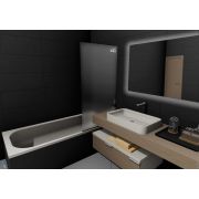 Шторка на ванну Perfect House Arica 700х1400 стекло матовое 6мм/профиль хром, стационарная 29005