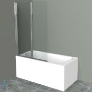 Шторка на ванну BelBagno Uno (800х1500) UNO-V-2-80/150-C-Cr стекло прозрачное, хром