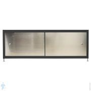 Экран под ванну A-SCREEN серебро матовое (композит) 1300х500-650 черный профиль, 2 дверцы