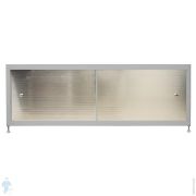 Экран под ванну A-SCREEN серебро матовое (композит) 1600х500-650 серый профиль, 2 дверцы