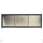 Экран под ванну A-SCREEN серебро матовое (композит) 1700х500-650 черный профиль, 3 дверцы