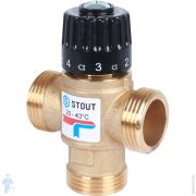 Термостатический смес. клапан STOUT для систем отопления и ГВС 1 НР 20-43°С KV 1,6 м3/ч