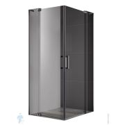 Душевой уголок CEZARES SLIDER-А-2 1000-1100х1000-1100х1950 стекло прозрачное/профиль сталь оружейная SLIDER-A-2-100/110-C-GM
