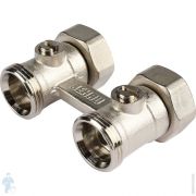 REHAU Блок шаровых кранов G1/2xG3/4 с соединительным нипелем, прямой 240727-001 Бинокль