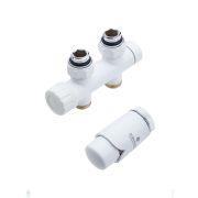Уценка! SCHLOSSER Узел подключения DUO-PLEX 3/4xМ22x1,5 проходной, белый, ниппеля 1/2x3/4, 602100031