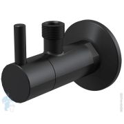 Угловой вентиль Alcaplast ARV001-BLACK с фильтром 1/2«х3/8» металл, круглый, черный матовый
