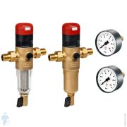 Набор: 2 сетчатых фильтра с редуктором давления Goetze FD07-1/2C+H до 40,85°C и 2 манометра MA10-50