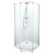 Душевая кабина IDO 10-5 Comfort (800х900) пятиугольная, профиль белый, прозрачное стекло 558.131.00.1+558.403.00.1+558.309.00.1+558.205.00.1