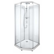Душевая кабина IDO 10-5 Comfort (900х800) пятиугольная, профиль алюминий, прозрачное стекло 558.131.00.1+558.402.00.1+558.306.00.1+558.204.00.1
