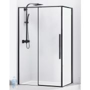 Душевой уголок BAND HOURS GEMINI/VEGA-GLASS 910 900х1000х1950 откатная дверь, без поддона,черный мат